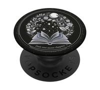 Reader Just One More Chapter Floral Book Moon Lover Reading PopSockets Adhesive PopGrip