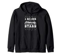 Reader Longing for Stars Inspirational Quote Zip Hoodie