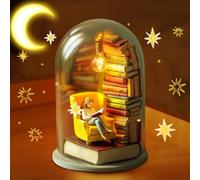 Reader Night Light - LED Resin Stained Stacked Books Lamp, Reader Night Light - 3D Mini Reading Nook Book Light Sculptures for Readers, Christmas Gifts for Desktop Xmas Home Decor (#01)