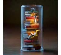 Reader Night Light, LED Resin Stained Stacked Books Lamp, Stacked Books Lights, 3D Miniature Book Lamp, Tiny Bookshelf Library Statue Light for Desktop Decoration Lamp