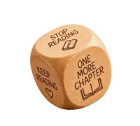 Reader Roll Tool Wooden Prompt Dices, 2 Inch Desktop Reading Dices with Engraved Book Icons for Bedside Shelf Decor for Readers and Desks Reader Roll Wooden Reading Prompt Book Lover Desk Decor Accent