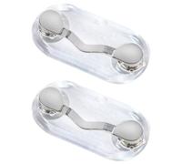 Readerest Magnetic Eyeglass Holder - Multifunction Eye Glasses Magnet Clip Fasteners - Stainless Steel Men and Women's Holder for Reading Glass, Sunglasses, Badge, and Spectacles - 2 Pack, Silver