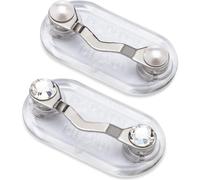 Readerest Stainless Magnetic Eyeglass Holder - ID Badge Clip, Silver, Clear with Crystals - Ideal for Daily Wear, Sunglasses Holder - Glasses Accessory and Strong Neodymium Magnets (2-Pack)