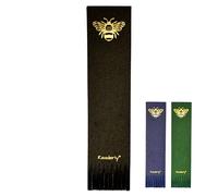 Readerly Personalised Leather Bookmark - Worker Bee with Gold Foil Letters, Book Mark Gift for Readers (Black NO Personalisation)