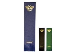 Readerly Personalised Leather Bookmark - Worker Bee with Gold Foil Letters, Book Mark Gift for Readers (Blue NO Personalisation)