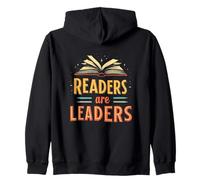 Readers Are Leaders Motivational Empowering Bookworm Quote Zip Hoodie