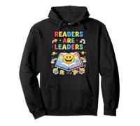 Readers are Leaders Reading Book Lovers Teacher Rainbow Kids Pullover Hoodie