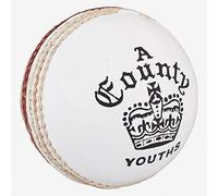 Readers County Crown Cricket Ball 4.75oz, Red/White, Youths