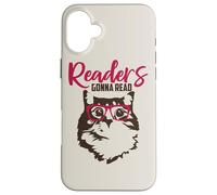 Readers Gonna Read Reading Cat Nerd Book Lover Kitten Case for iPhone 16 Plus