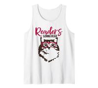 Readers Gonna Read Reading Cat Nerd Book Lover Kitten Tank Top