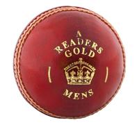 Readers Mens Gold A Leather Cricket Ball Red (One Size)