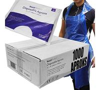 Readi Full Box 10 Packs - 1000 Blue Disposable Aprons, Catering Kitchen Cleaning First Aid Medical