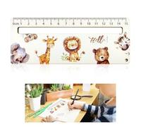 Reading Aid with Wooden Ruler, Children's 1 Class Reading Aid 15cm Personalised Ruler Reading Aid with Animals Handmade Gift for 1st Grade Boys & Girls