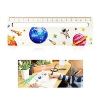 Reading Aid with Wooden Ruler, Children's 1 Class Reading Aid 17cm Personalised Ruler Reading Aid with Space Planet Handmade Gift for 1st Grade Boys & Girls
