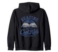 Reading All The Cool Kids Are Doing It Retro Distressed Zip Hoodie