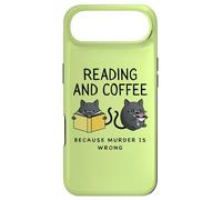 Reading and Coffee Because Murder is Wrong Cute Black Cats Case for iPhone Air