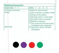Reading Assessment, Feedback Marking Checklist Teacher Stamp. Large Self-Inking Teacher Stamp - 10x5.2cm*