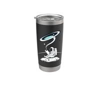 Reading Astronaut On Moon with Galaxy Above Stainless Steel Insulated Tumbler