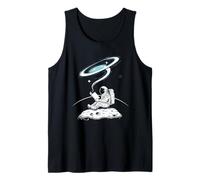 Reading Astronaut On Moon with Galaxy Above Tank Top