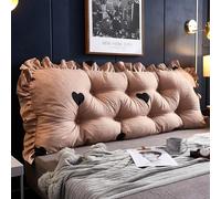 Reading Backrest Pillow Headboard Large Big Washable Bedside Back Cushions Three-Dimensional Headboard Cushion Positioning Support Backrest Bolster with Removable Cover,F,200x12x50cm