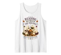 Reading Between The Feelings Ghost Readers Halloween Tank Top