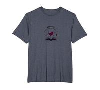 Reading Between The Wines Book and Wine Lover Art T-Shirt, Men's Big and Tall, Heather Blue, 6X Tall