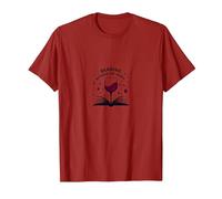 Reading Between Wine Book and Wine Lovers Art T-Shirt, Men, Cranberry Red, 3X-Large