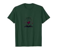 Reading Between Wine Book and Wine Lovers Art T-Shirt, Men, Dark Green, X-Large