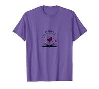 Reading Between Wine Book and Wine Lovers Art T-Shirt, Men, Purple Heather, X-Large