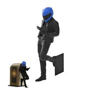 Reading Biker Bookend Decor, Motorcycle Booknook Figurine, Cool Biker Bookshelf Statue, Creative Book Lover Display Ornament, for Men Dad Husband Birthday Office Home Use 1.57x5.12 inches