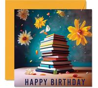 Reading Book Birthday Cards, Stack of Books