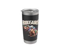 Reading Book Dinosaur T-Rex Dino Funny Bookworm Stainless Steel Insulated Tumbler