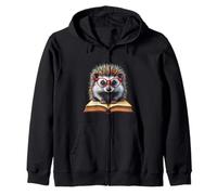 Reading Book Hedgehog Zip Hoodie