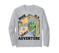 Reading book is a Ticket to adventure - Avid reader bookworm Long Sleeve T-Shirt