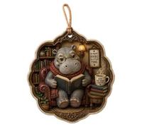 Reading Book Ornament - 2D Acrylic Animal Desk Decoration Display