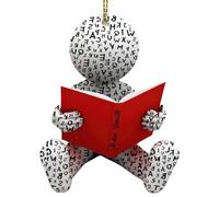 Reading Book Ornament Acrylic 2D Reading Christmas Decorations | Library Bookshelf Ornament for Window Study School Living Room Bathroom Cabinet Wall Desktop Home Office Bedroom Style A
