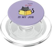 Reading Books is my Job. Librarian Cat with Book PopSockets PopGrip for MagSafe