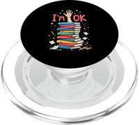Reading Books Librarian Reader Nerd I'm Ok School Teacher PopSockets PopGrip for MagSafe