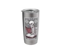 Reading Bookworm Bookish Skeleton The Reader Tarot Card Stainless Steel Insulated Tumbler