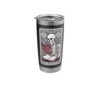 Reading Bookworm Bookish Skeleton The Reader Tarot Card Stainless Steel Insulated Tumbler