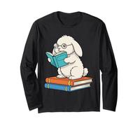 Reading Bunny Bookworm Rabbit with Glasses Books Reader Long Sleeve T-Shirt