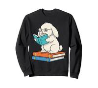 Reading Bunny Bookworm Rabbit with Glasses Books Reader Sweatshirt