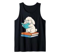 Reading Bunny Bookworm Rabbit with Glasses Books Reader Tank Top