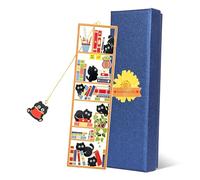 Reading Cat Bookmark with Gift Box, Black Cat Metal Bookmarks, Christmas Stocking Stuffers Gifts, Cat Lover Gifts, Book Lover Gifts, Bookish Items, Gift for Women, Reader, Cat Lover, Retirement