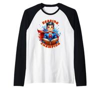 Reading Champion Boy Super Reader Raglan Baseball Tee