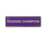 Reading Champion Purple Rectangle Budget Badge