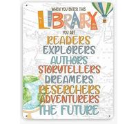 Reading, Classroom Reading Nook, Classroom Reading Poster, Reading is an Adventure, Library Decor, Classroom Art Metal Tin Sign 12x8 Inch Plaque
