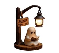 Reading Corner Light - Aesthetic Halloween Lantern, Creative Ghost Decor, Cozy Night Lighting, Resin Novelty Lamp with Artistic Design | Halloween Reading Corner Light for Bedroom Living Room Adults K