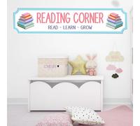 Reading Corner Personalised Street Sign Plaque - Custom Book Sign Gift for Kids, Adults, Nursery, Bedroom, Living Room Decor (Pastel Books, Acrylic - Extra Large 590mm x 130mm)