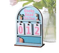Reading Counter Books, 18 x 13 x 0.5 cm Wooden Book Counter Decoration, Book Reading Counter Sign, Rustic Decorative Vintage for Home, Reading Sign for Bookshelf Decoration for Home